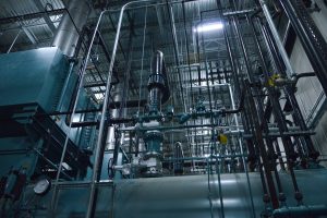 Boiler piping at Clemens